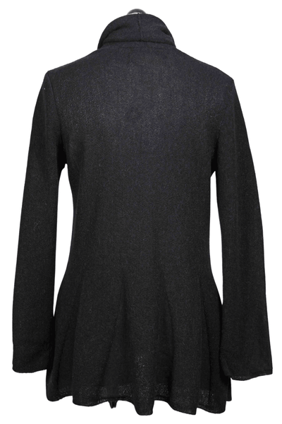 back view of Black Godet Cardigan by Beyond Threads
