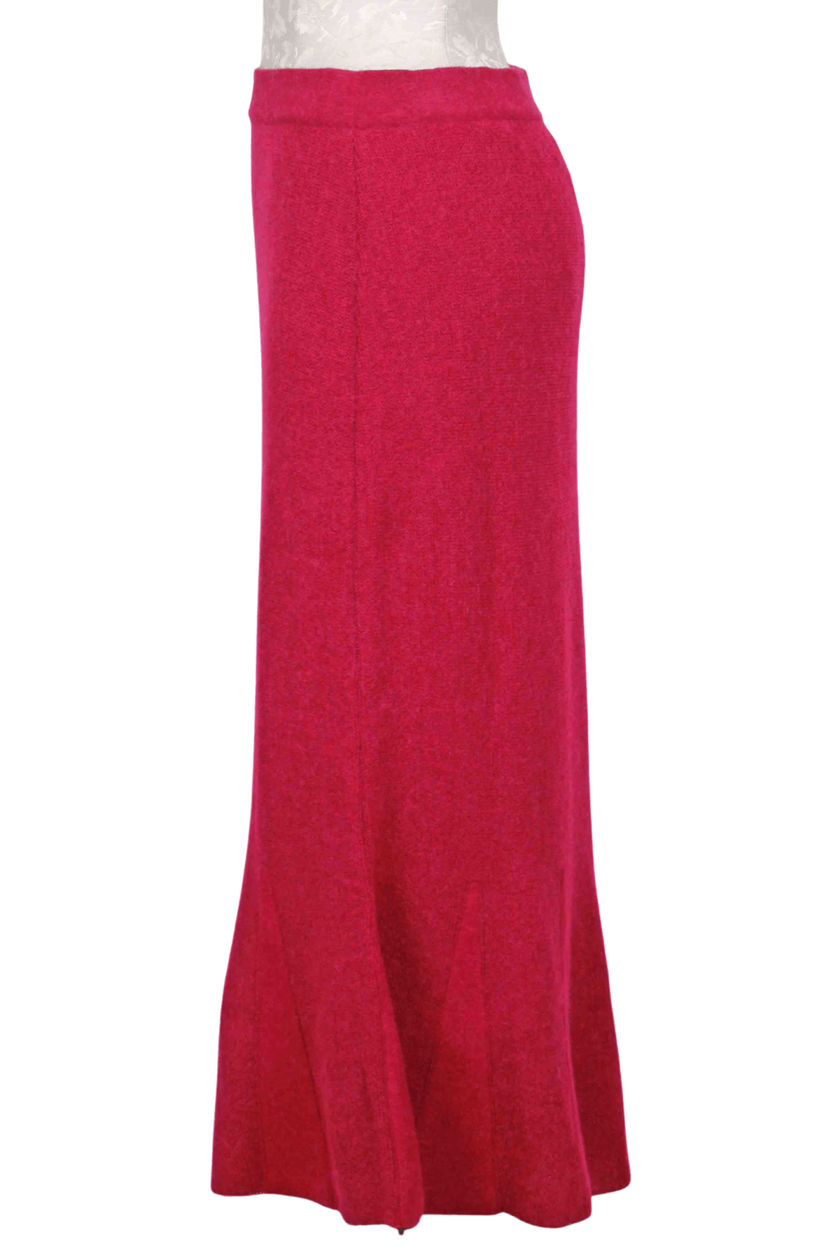 side view of magenta Godet Skirt by Beyond Threads