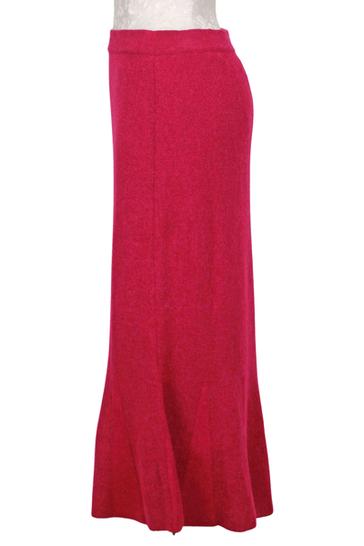 side view of magenta Godet Skirt by Beyond Threads