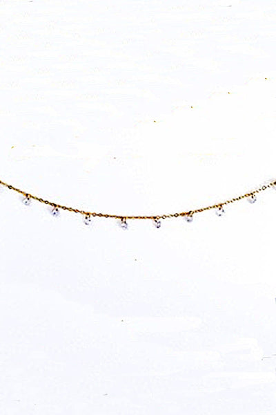  18K Gold Plated Brass necklace with CZ charms by Kinsey Designs