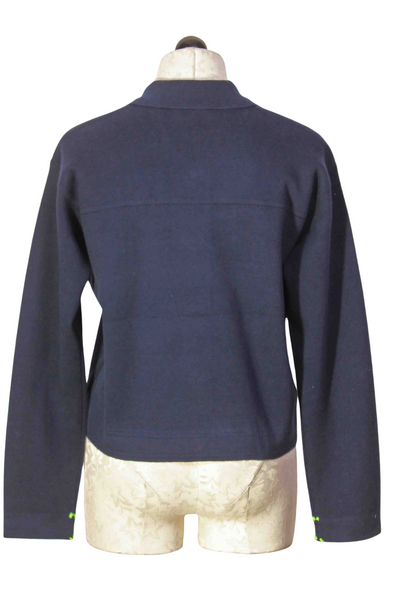 back view of Navy Jack'd Up Cardigan by Lisa Todd