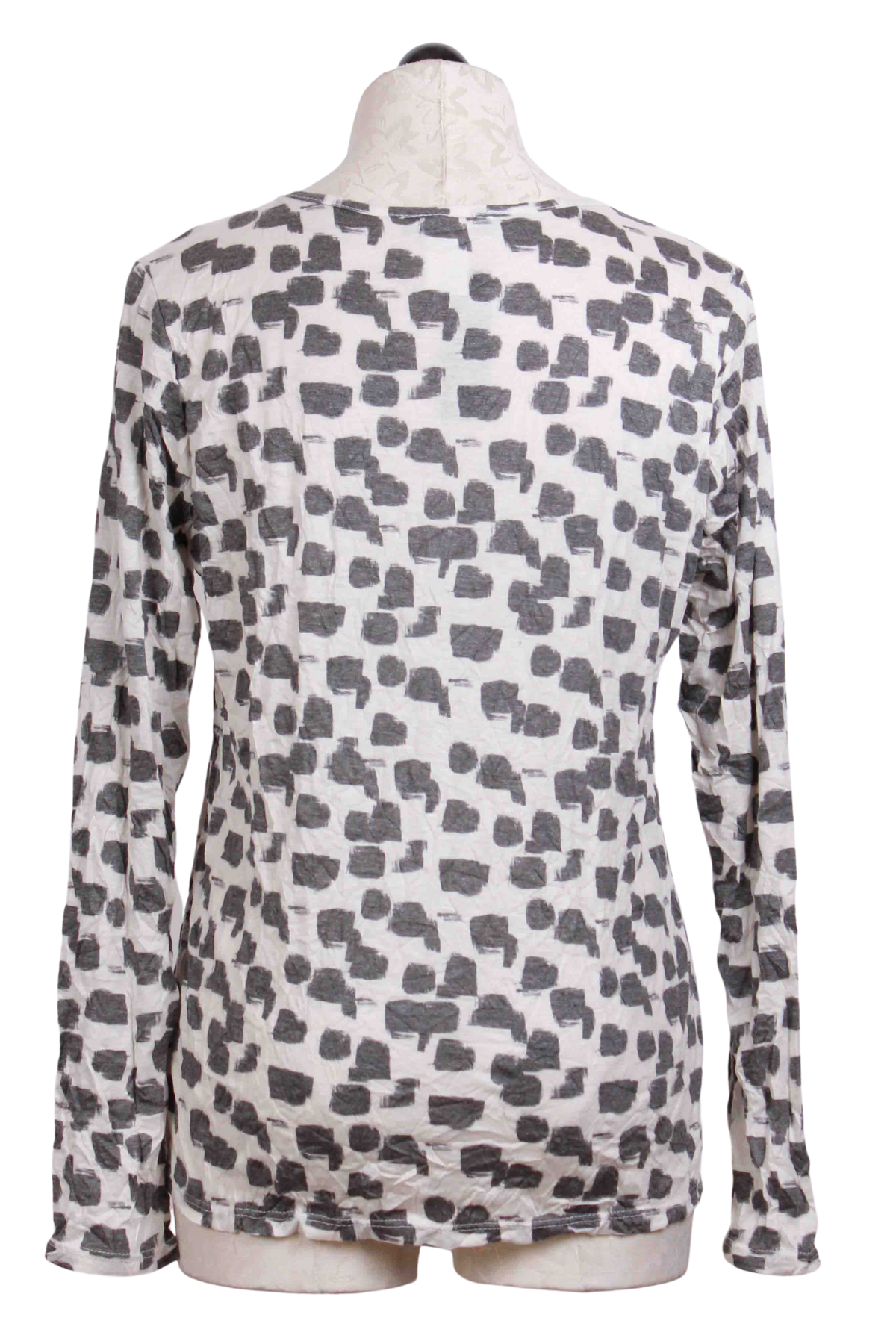 back view of Square Dot Crinkle Long Sleeve Tee by Reina Lee