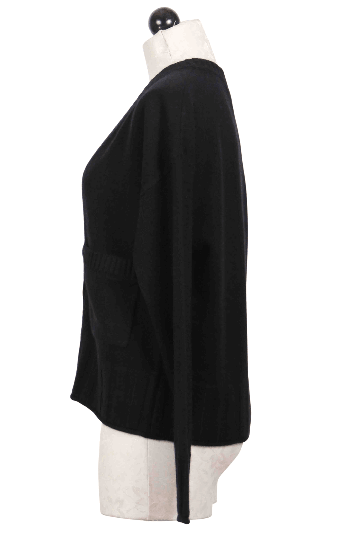side view of black Pillow Talk Sweater by Lisa Todd