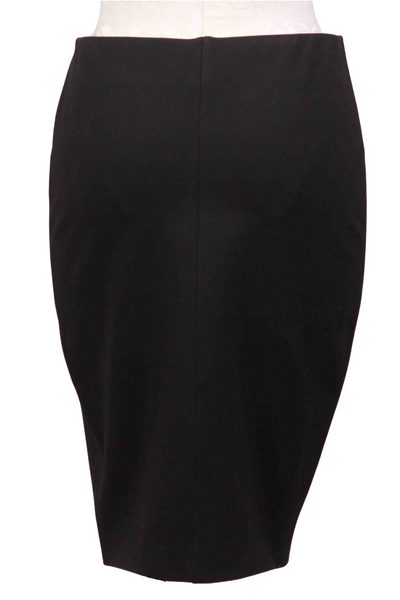 back view of  black ponte Pam Skirt by Caballero