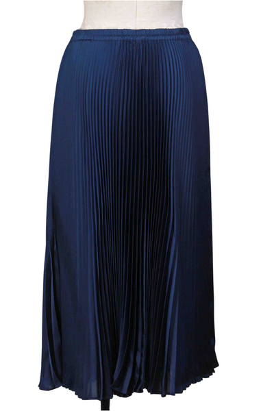 Back view of Navy Mia Pleated Skirt by Caballero