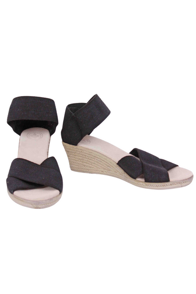 side view of Black Cannon Sandal by Charleston Shoe Company