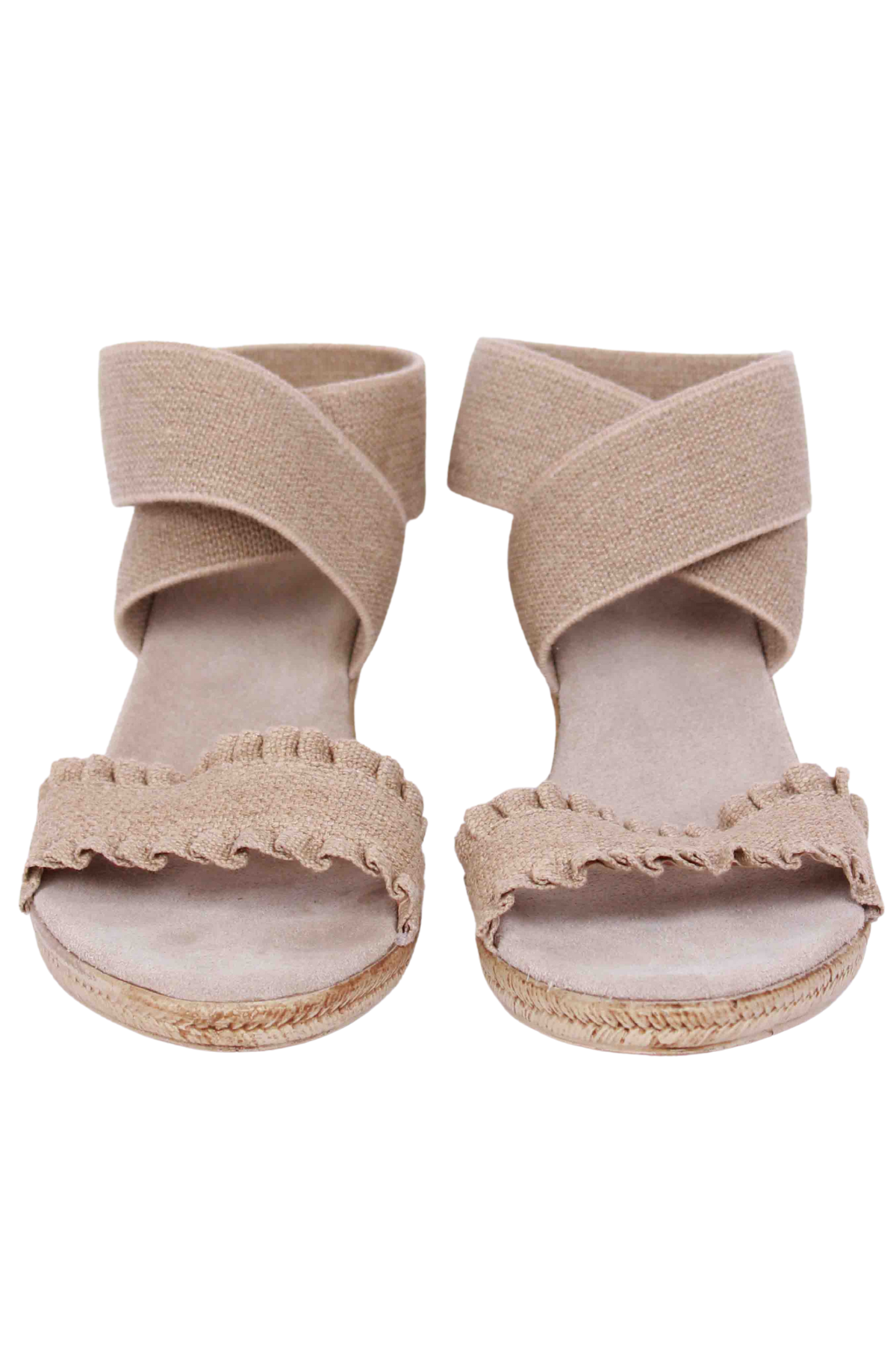 Linen Ruffle Carolina Sandal by Charleston Shoe Company