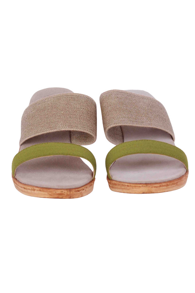 Olive and Linen Cecilia Sandal by Charleston Shoe Company
