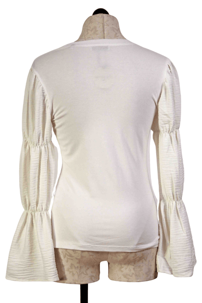 back view of white Bell Sleeve Detail Blouse by Patrizia Luca