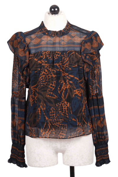 Midnight Leaf Daphne Printed Blouse by Marie Oliver 