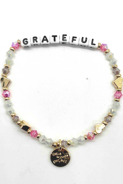 Grateful Crystal Word Bracelets by Little Words Project