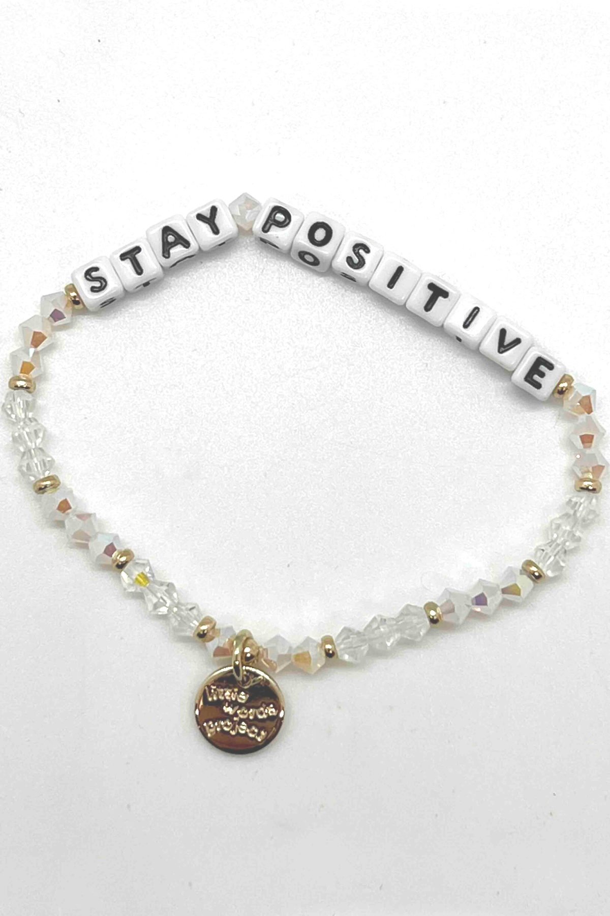 Stay Positive Crystal Word Bracelets by Little Words Project