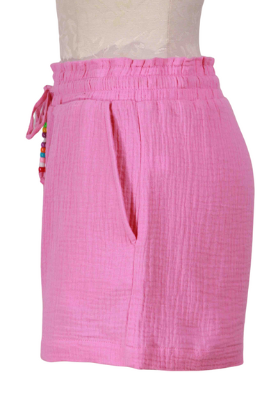side view of Party Pink Flutter Short by Lisa Todd