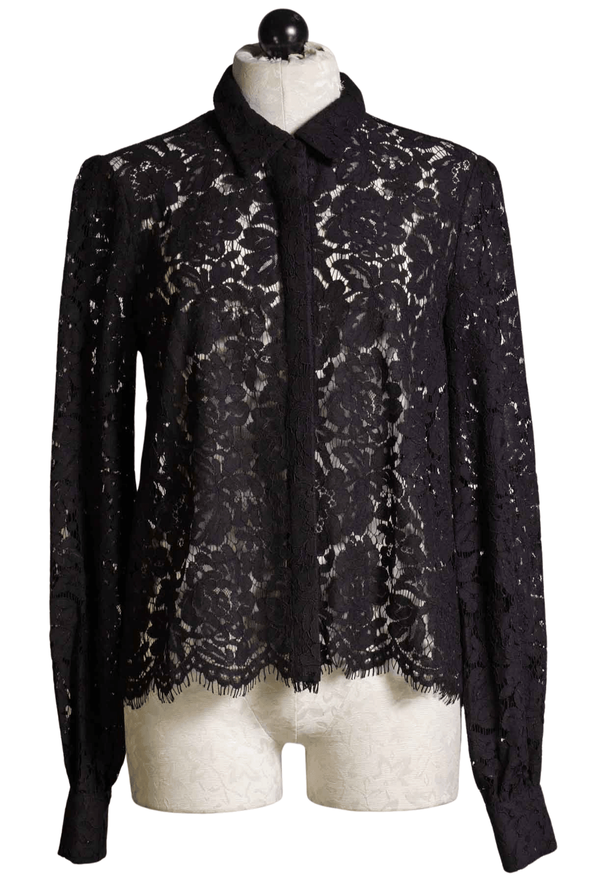black lace blouse by Generation Love with scalloped hemline