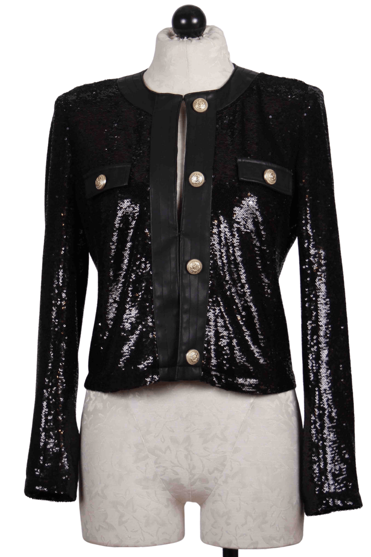 black Aliana Sequin Jacket by Generation Love