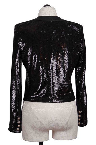 back view of black Aliana Sequin Jacket by Generation Love