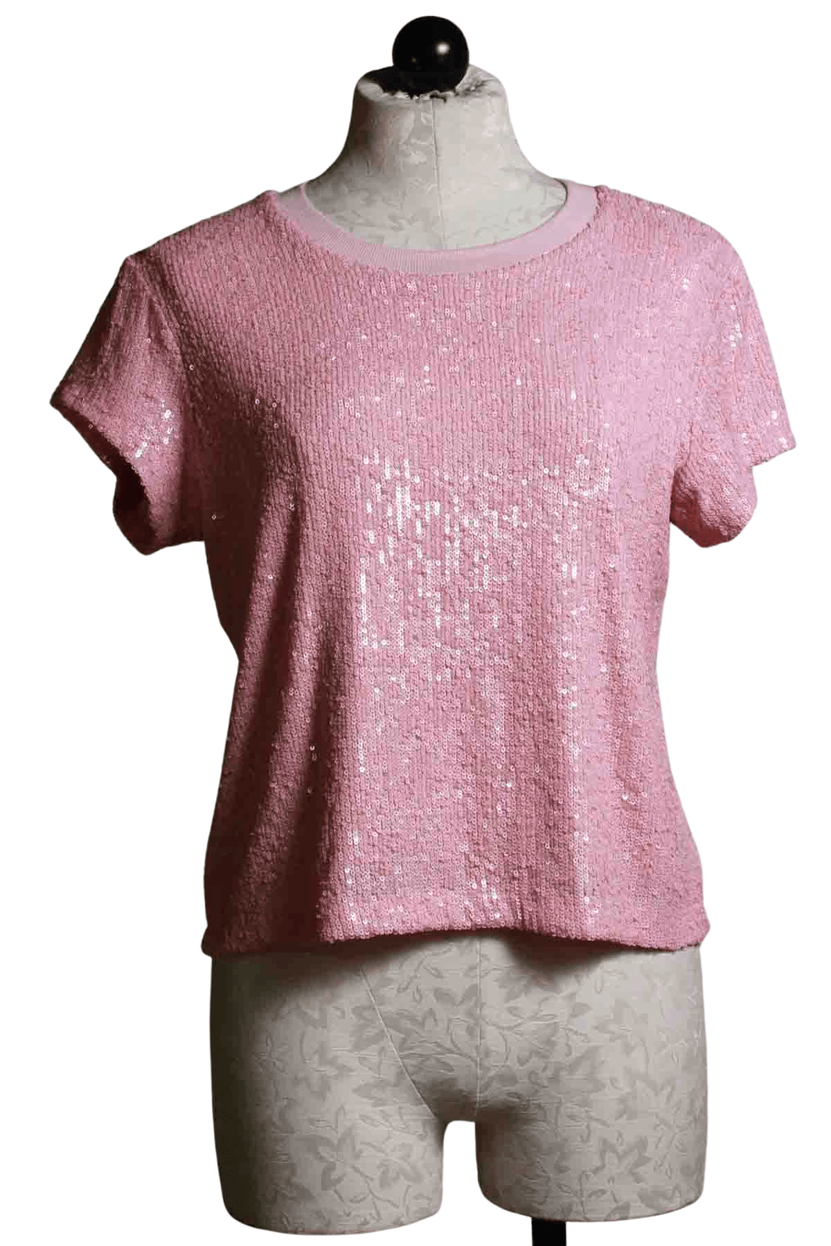 Light Pink Kai Sequin Short Sleeve T Shirt by Generation Love