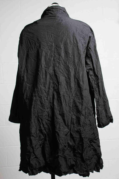 back view of Crushed oversized Black Single Button Blazer by Reina Lee