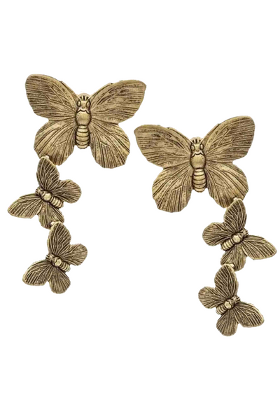 Yochi Triple Butterfly Earrings Gold EP1703 - Inspire Me