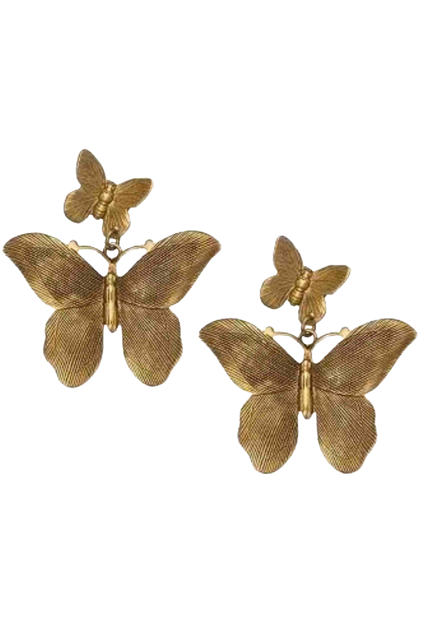 Beautiful Gold Monarch Butterfly post earrings by Yochi New York 