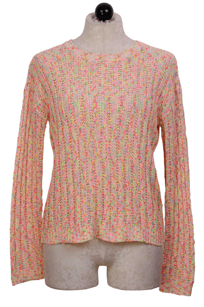 Tropical Treat color Ribbed Melange fabric Skittles Sweater by Lisa Todd