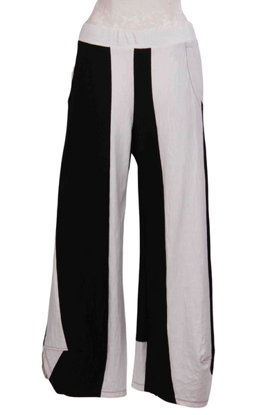 Black and White Wide Vertical Striped Pant by Alembika
