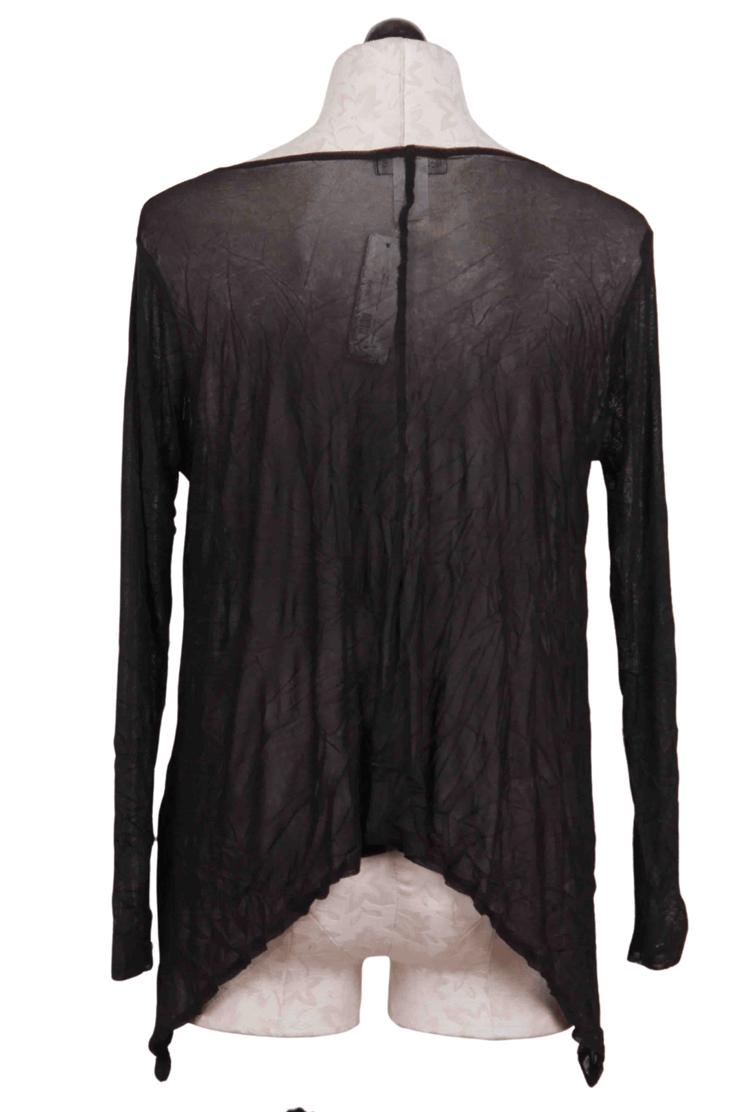 back view of Long Sleeve Black Mesh Topper by Reina Lee