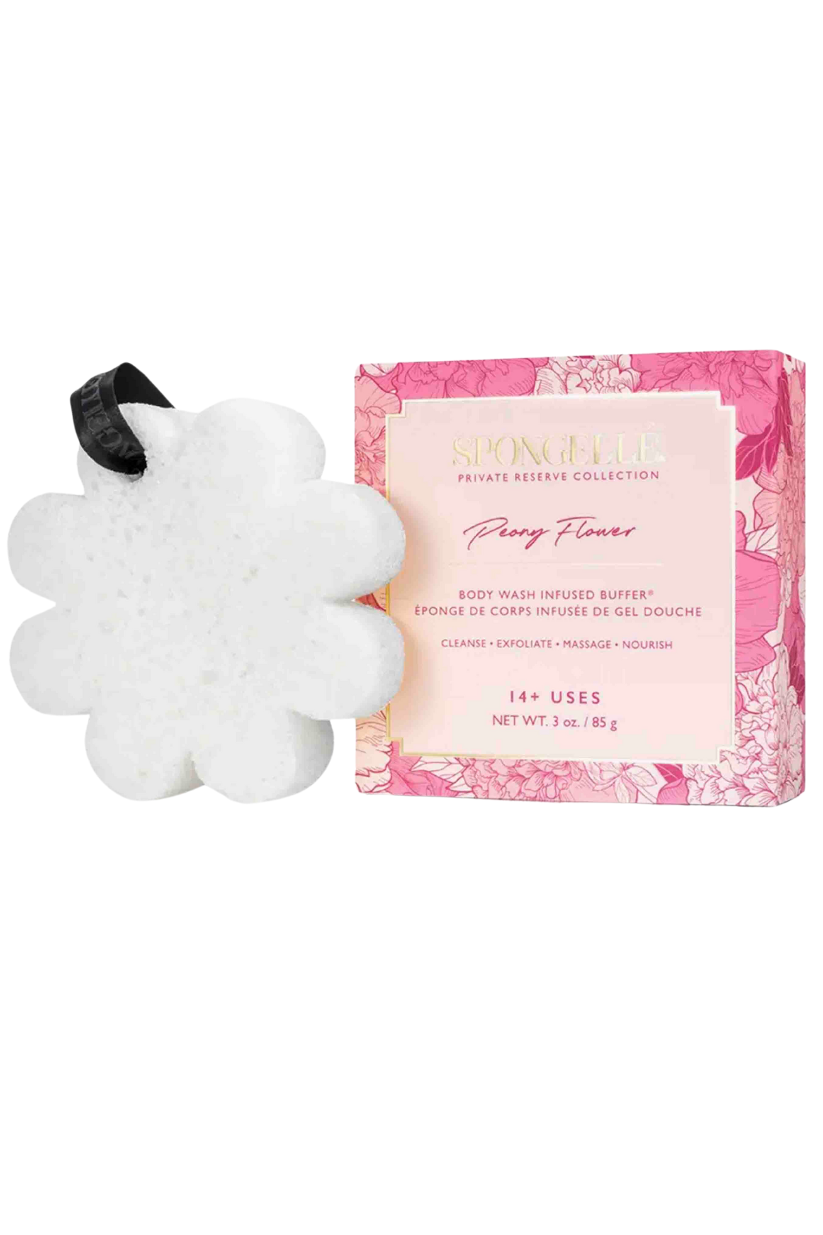 Spongellé Peony Flower Body Buffer Box with Sponge