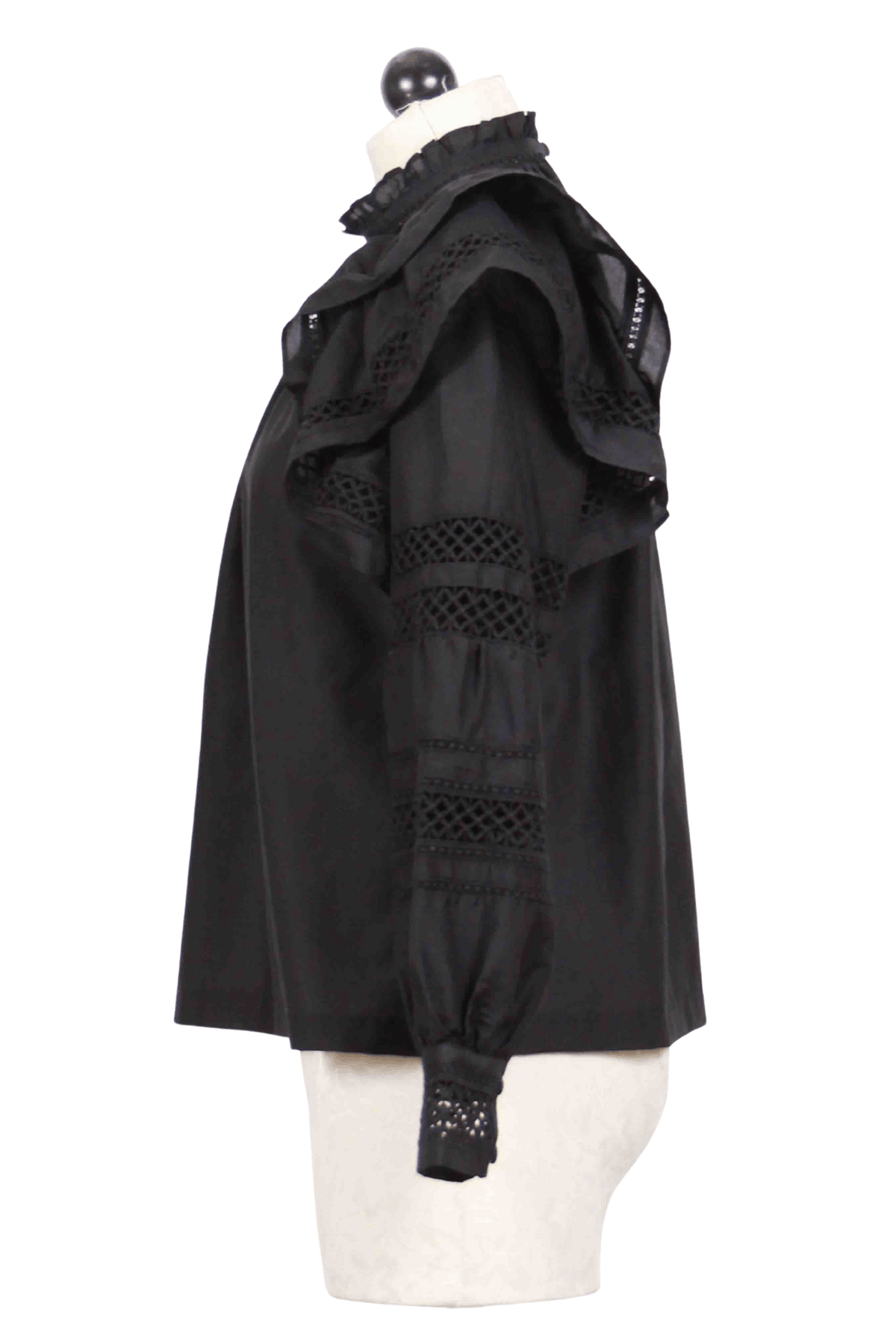 side view of Black Que Blouse by Marie Oliver