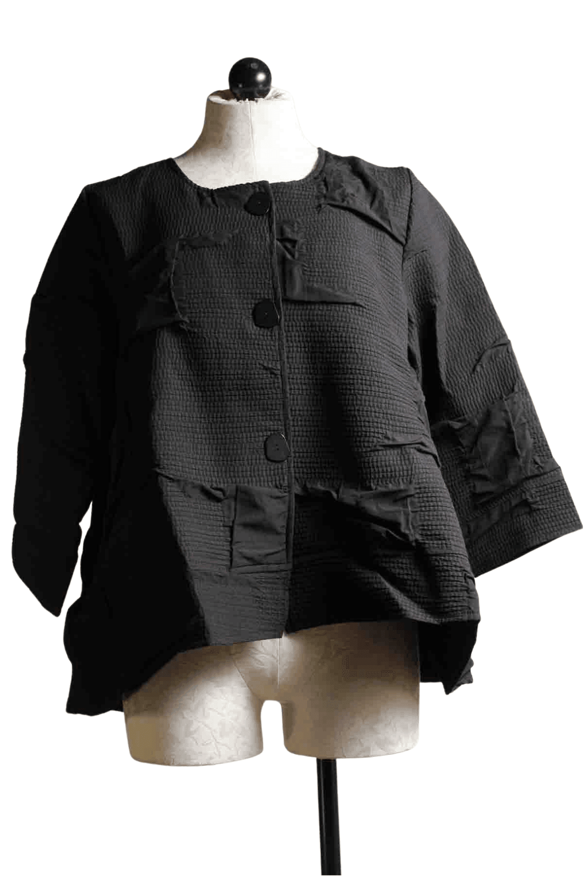 Nero Squares Short flared Puckered Scarlett Jacket by Kozan