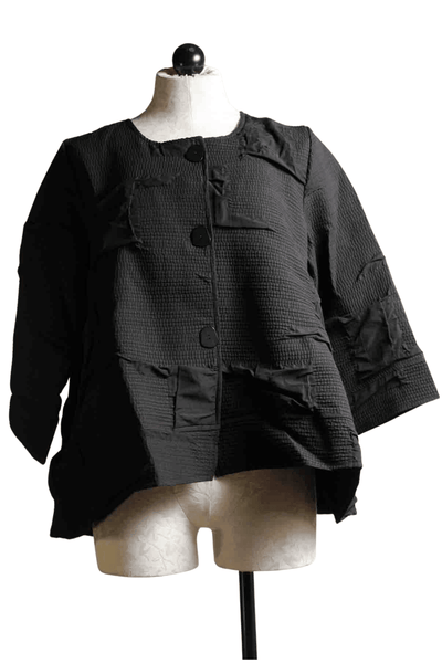 Nero Squares Short flared Puckered Scarlett Jacket by Kozan