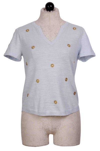 Ocean Mist colored Summer Feels Embroidered Top by Lisa Todd