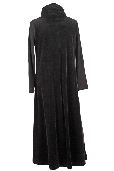 back view of Black Cowl Neck Velvet Dress by Alembika