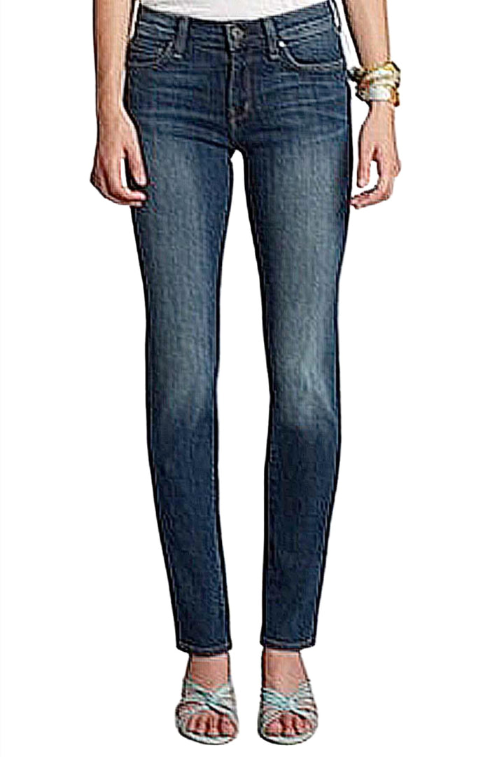 Ultra mid rise jean by Principle Denim in a dark, clean Good Life wash