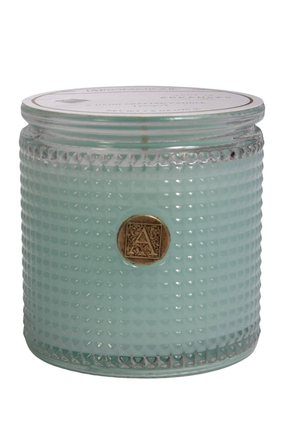 The Cotton Ginseng fragrance textured glass candle by Aromatique