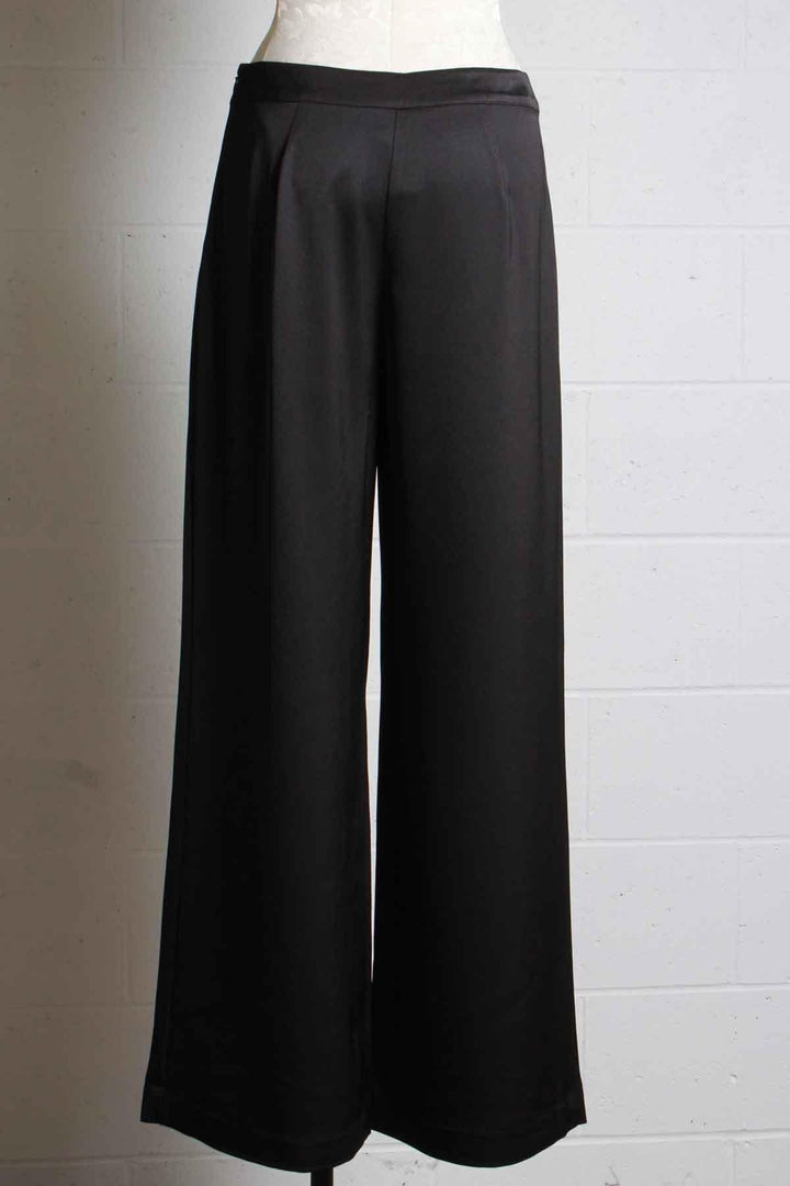 back view of black Long Wide Leg Weekend Pant By Trina Turk