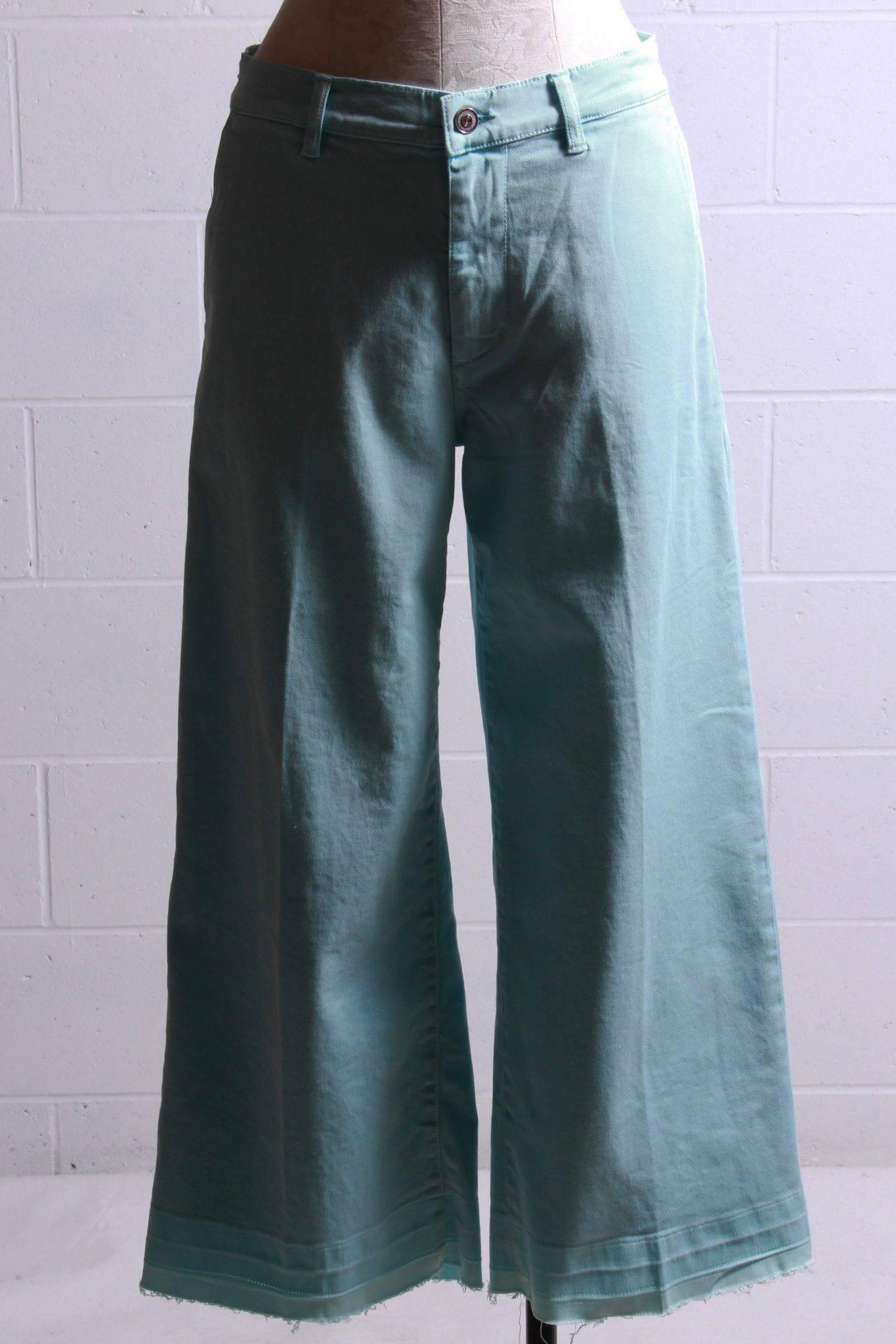 European Culture Wide Leg Cropped Jean Aqua 05BU3881 - Inspire Me