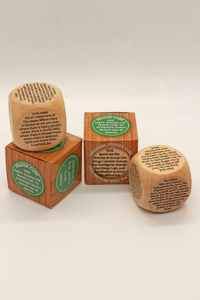 1.38" Square Prayer Cubes have six different prayers to roll and pray the prayer